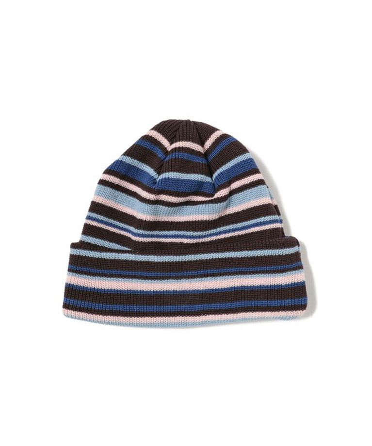 BEAMS「マルチボーダー ワッチキャップ」|キャップ・キャスケット|BROWN