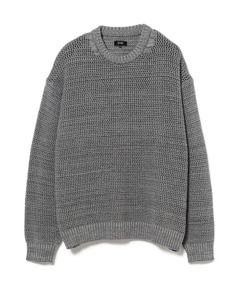 BEAMS「ヘザー メッシュ クルーネックニット」|ニット・セーター|