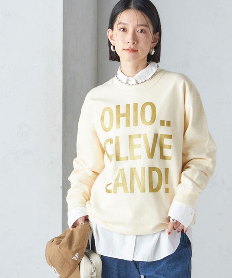 SHIPS for women「【SHIPS別注】Odub:〈手洗い可能〉メタリック ロゴ スウェット 24SS ◇」|スウェット・ジャージ|ナチュラル