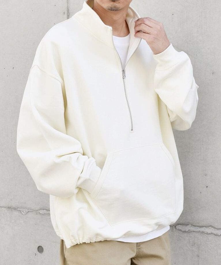 SHIPS any「SHIPS any: COTTON USA ハーフジップ ドロスト プルオーバー スウェット◇」|スウェット・ジャージ|