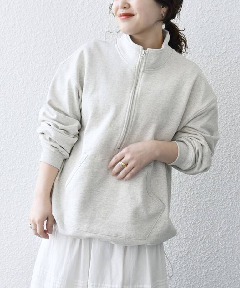SHIPS any「SHIPS any: COTTON USA ハーフジップ ドロスト プルオーバー スウェット◇」|スウェット・ジャージ|