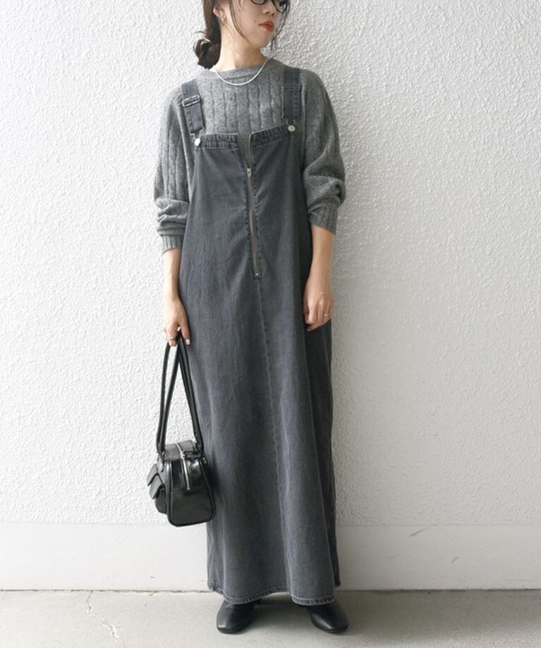 SHIPS any「SHIPS any:〈洗濯機可能〉フロントジップ ジャンパー スカート［SHIPS any DENIM］」|ジャンパースカート|