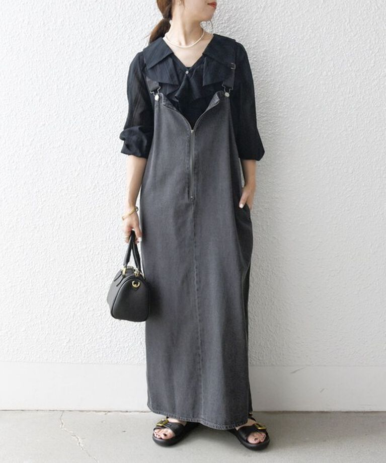 SHIPS any「SHIPS any:〈洗濯機可能〉フロントジップ ジャンパー スカート［SHIPS any DENIM］」|ジャンパースカート|
