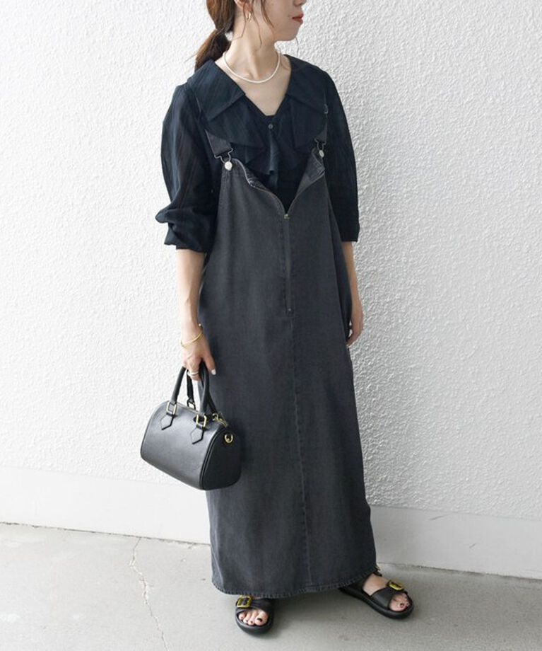SHIPS any「SHIPS any:〈洗濯機可能〉フロントジップ ジャンパー スカート［SHIPS any DENIM］」|ジャンパースカート|