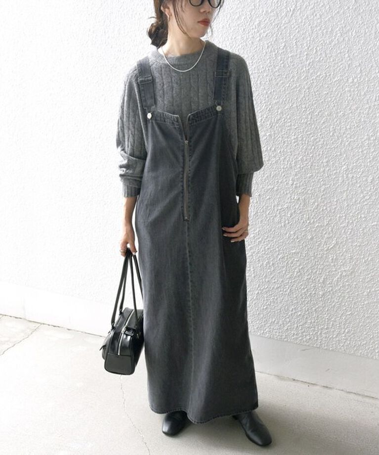 SHIPS any「SHIPS any:〈洗濯機可能〉フロントジップ ジャンパー スカート［SHIPS any DENIM］」|ジャンパースカート|