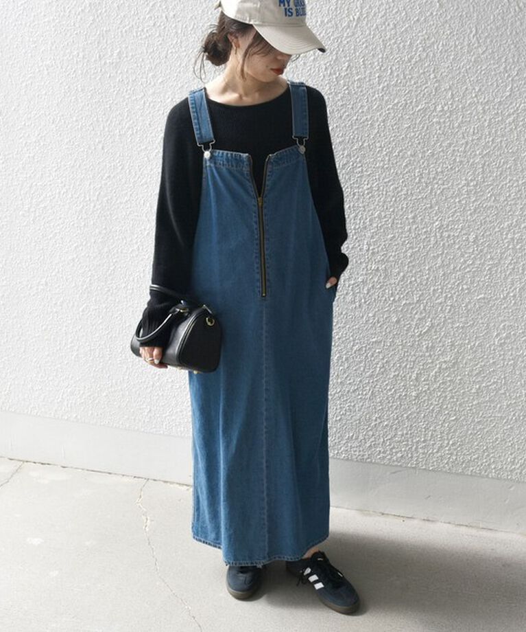 SHIPS any「SHIPS any:〈洗濯機可能〉フロントジップ ジャンパー スカート［SHIPS any DENIM］」|ジャンパースカート|