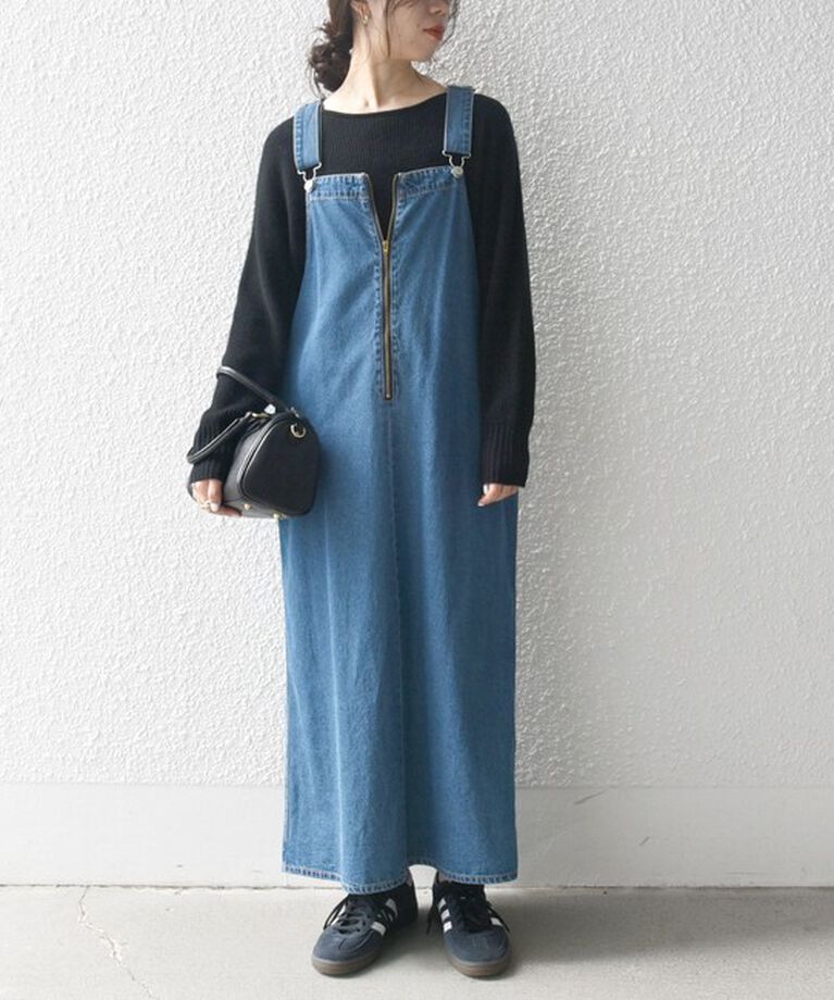 SHIPS any「SHIPS any:〈洗濯機可能〉フロントジップ ジャンパー スカート［SHIPS any DENIM］」|ジャンパースカート|