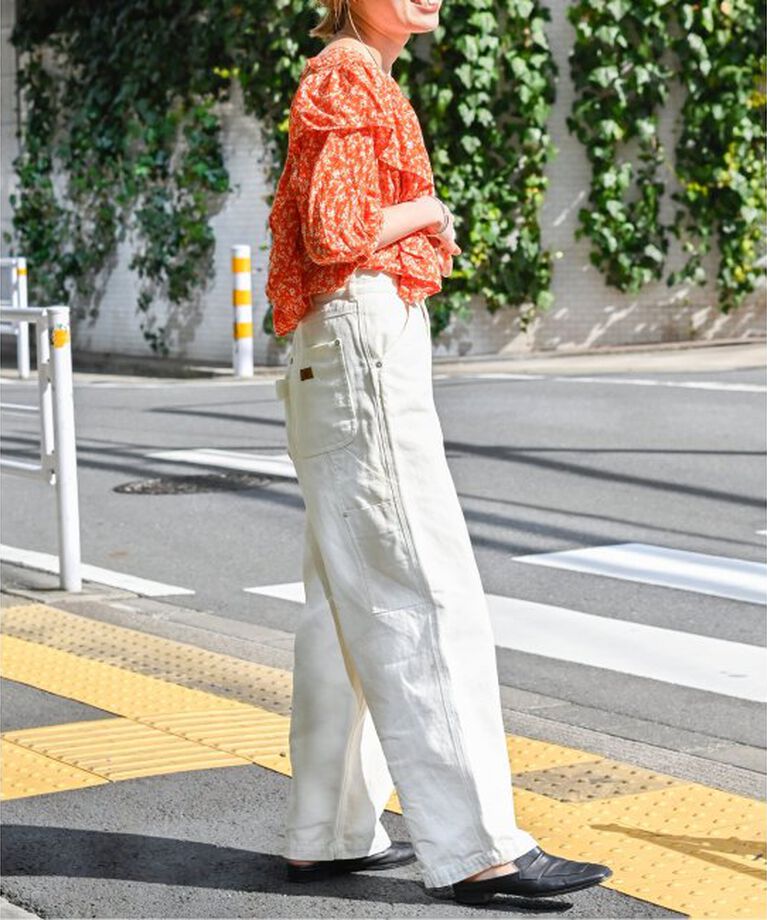 OUTDOOR PRODUCTS Usual Things「フラワープリント5Sフリルブラウス」|シャツ・ブラウス|