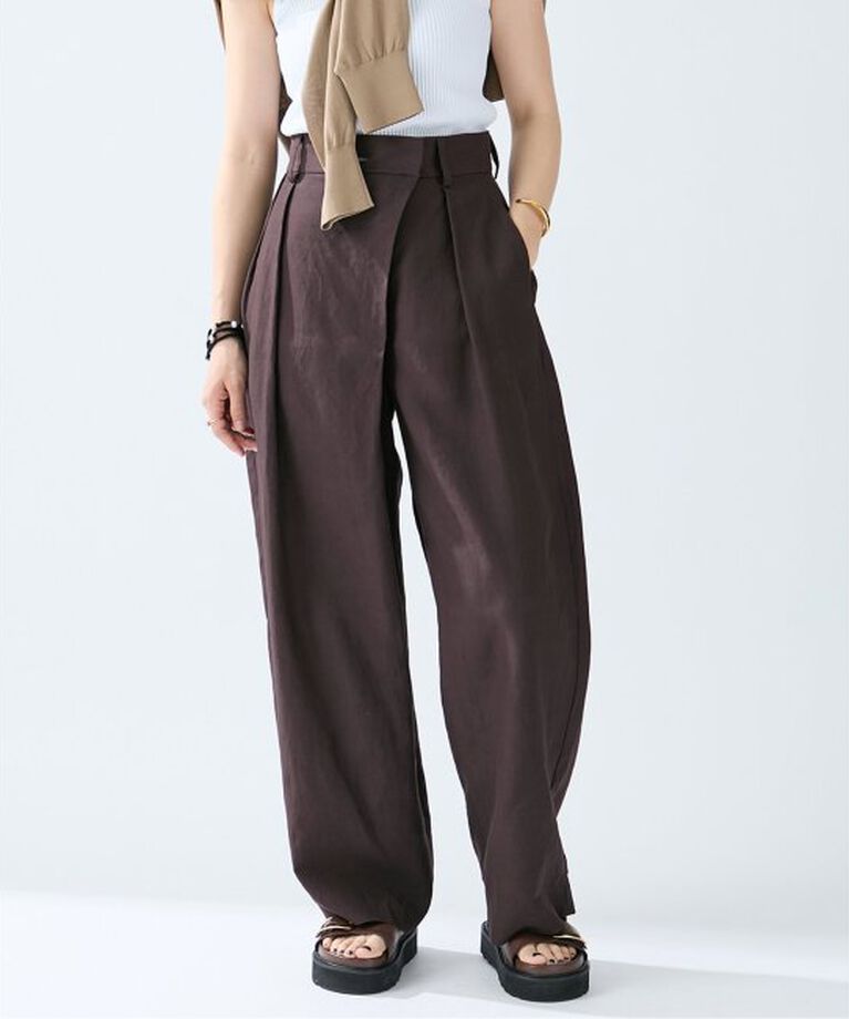 VERMEIL par iena「オーバークロスタックパンツ」|その他|ブラウン