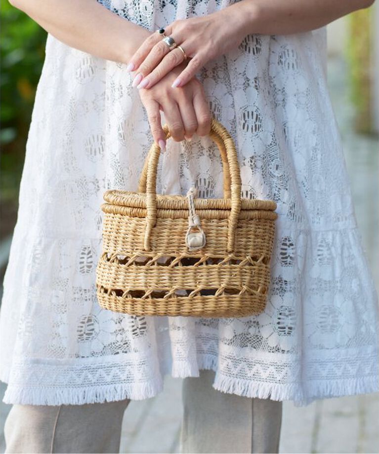IENA LA BOUCLE「《追加予約》LA BOUCLE lunch かごバッグ2」|かごバッグ|ベージュ