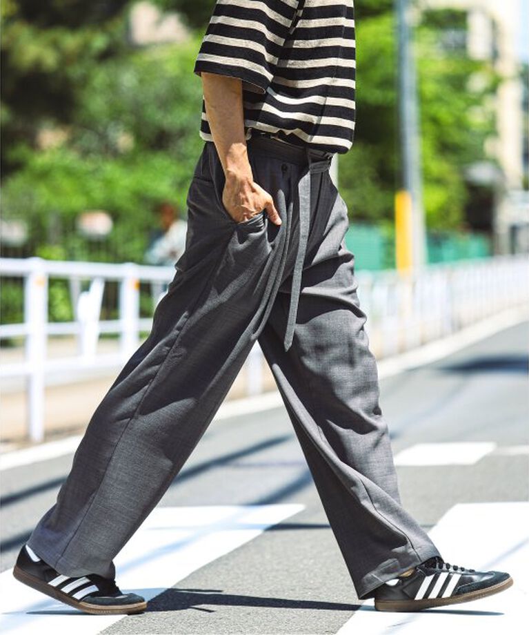 JOURNAL STANDARD relume「TECH バスケット ウォッシャブル メイクワイドスラックス」|スラックス|グレー