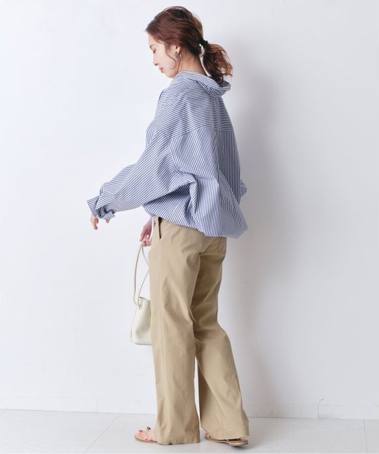 Spick and Span「《追加》CO/PEストライプヘムギャザーシャツ」|シャツ・ブラウス|
