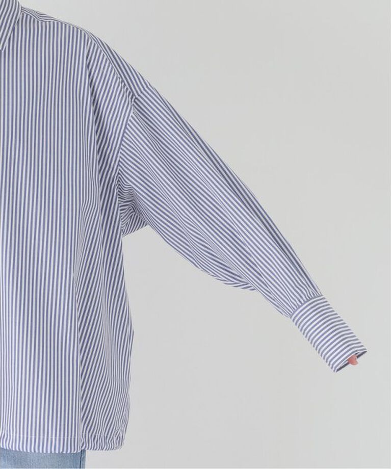 Spick and Span「《追加》CO/PEストライプヘムギャザーシャツ」|シャツ・ブラウス|