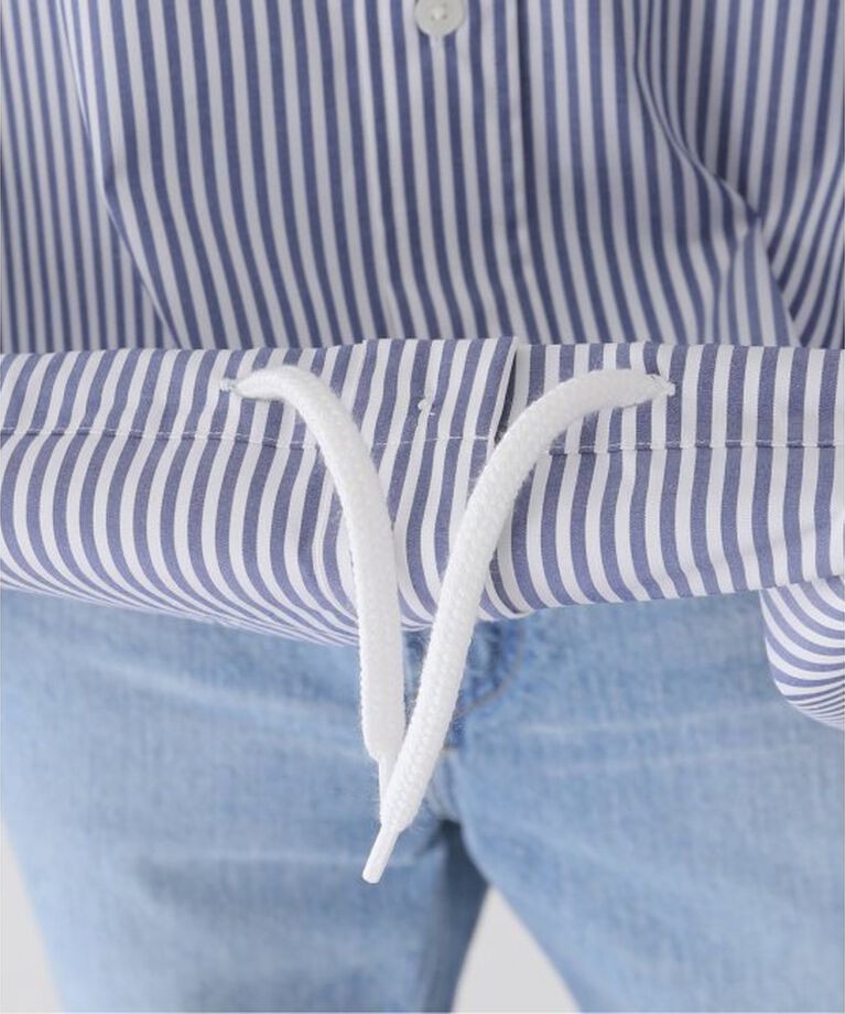 Spick and Span「《追加》CO/PEストライプヘムギャザーシャツ」|シャツ・ブラウス|