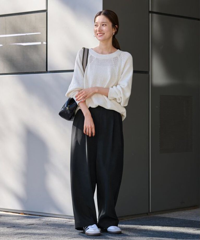 FRAMeWORK「トリアセクロス2タックパンツ」|スラックス|