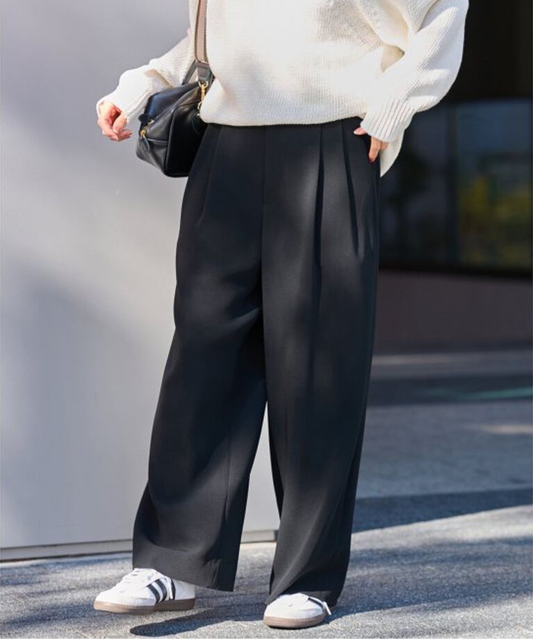 FRAMeWORK「トリアセクロス2タックパンツ」|スラックス|
