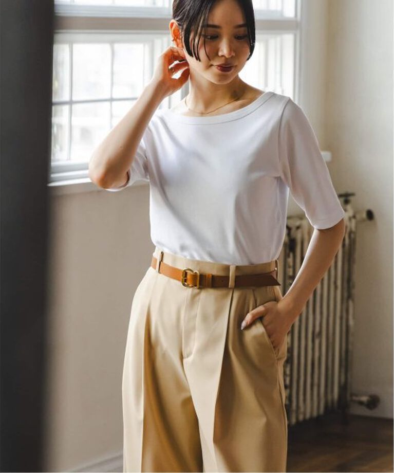 NOBLE「《追加》スビンコットンソフトスクエアーネックTシャツ」|Tシャツ・カットソー|