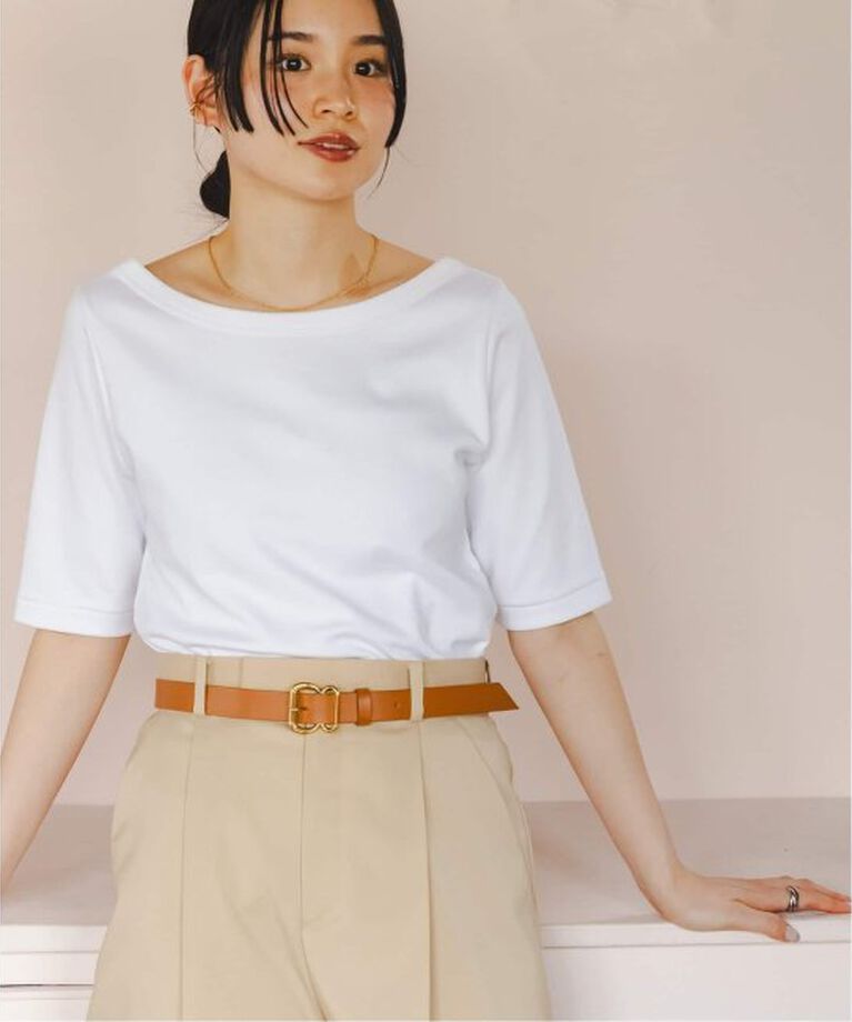NOBLE「《追加》スビンコットンソフトスクエアーネックTシャツ」|Tシャツ・カットソー|
