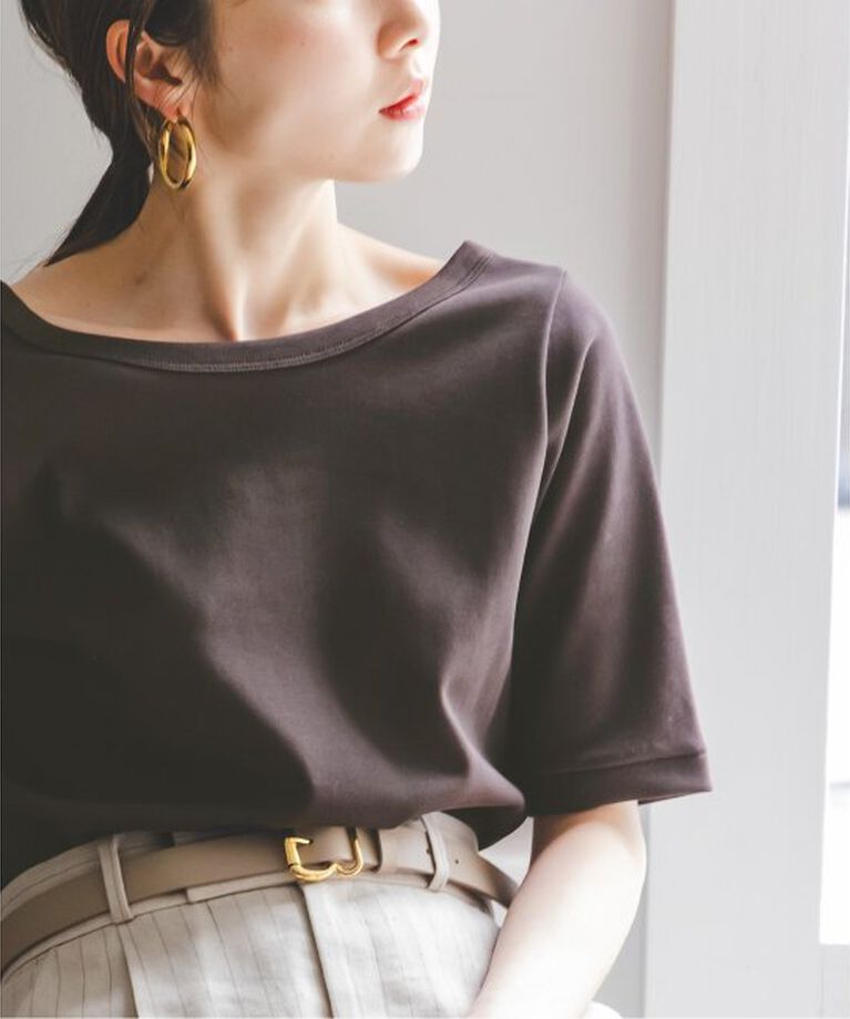 NOBLE「《追加》スビンコットンソフトスクエアーネックTシャツ」|Tシャツ・カットソー|