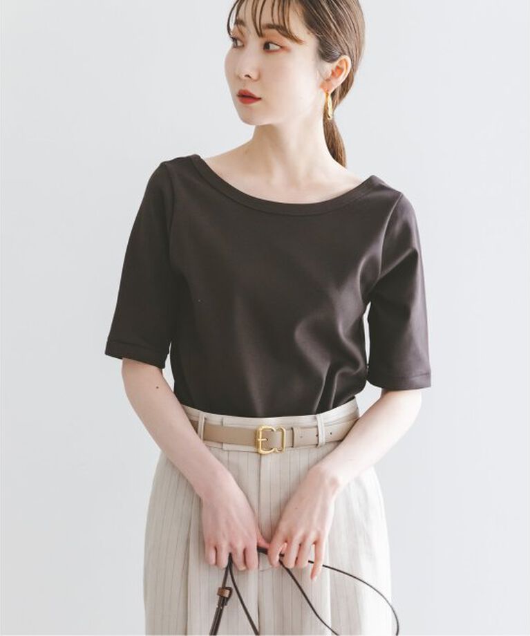 NOBLE「《追加》スビンコットンソフトスクエアーネックTシャツ」|Tシャツ・カットソー|