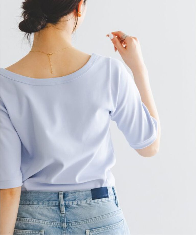 NOBLE「《追加》スビンコットンソフトスクエアーネックTシャツ」|Tシャツ・カットソー|