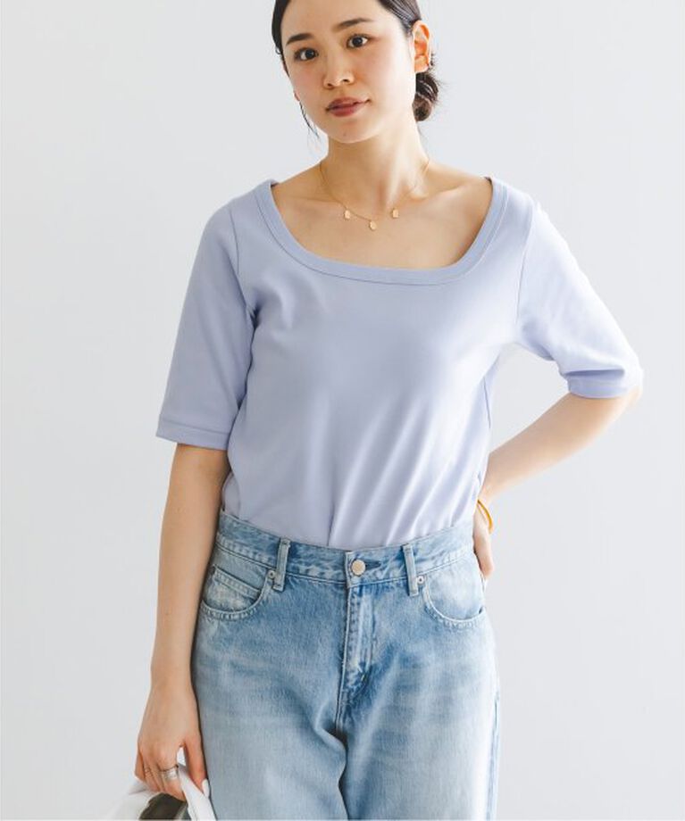 NOBLE「《追加》スビンコットンソフトスクエアーネックTシャツ」|Tシャツ・カットソー|