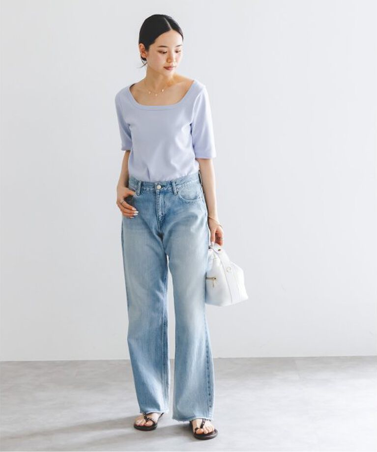 NOBLE「《追加》スビンコットンソフトスクエアーネックTシャツ」|Tシャツ・カットソー|
