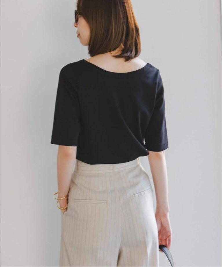 NOBLE「《追加》スビンコットンソフトスクエアーネックTシャツ」|Tシャツ・カットソー|