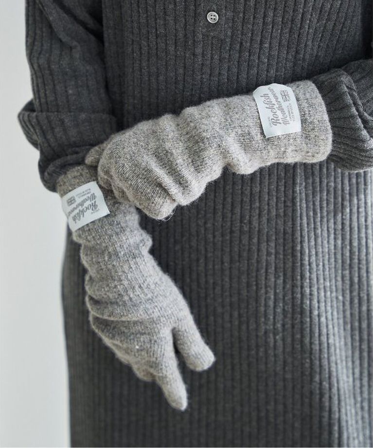  「ROCKFISH / ロックフィッシュ FLUFFY LONGグローブ」|手袋|グレーA