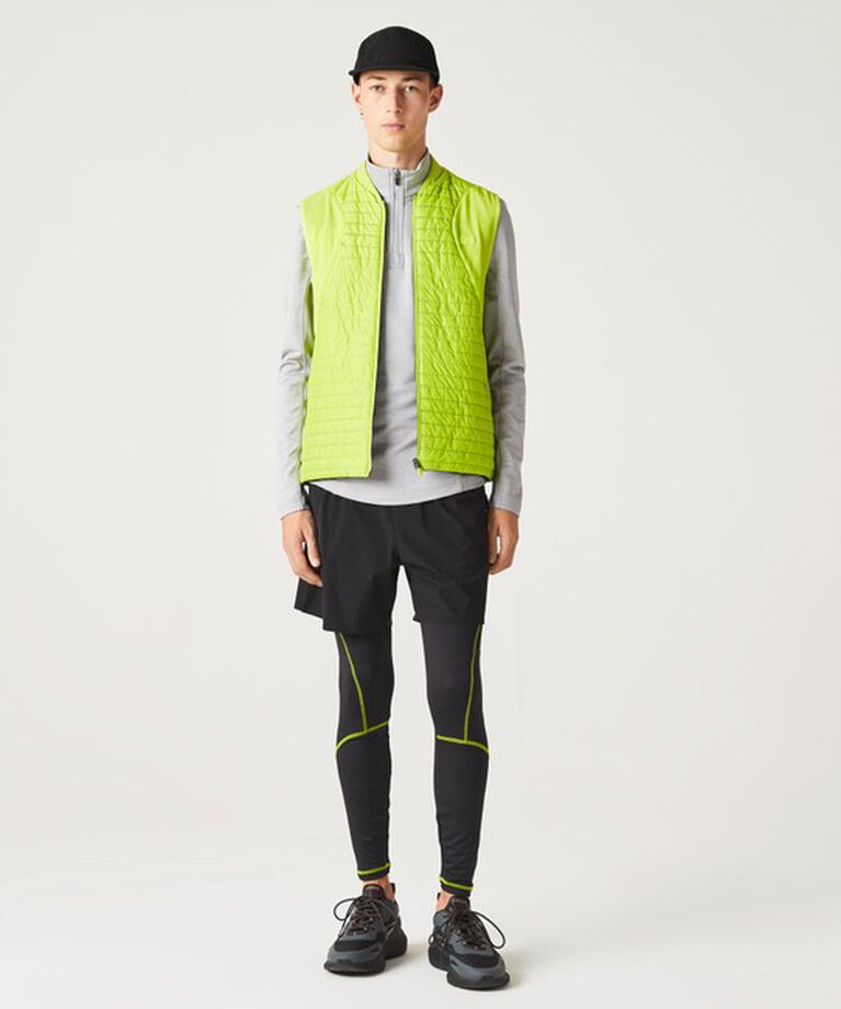 LACOSTE「リバーシブルパッデッドベスト」|ベスト・ジレ|イエロー×ブラック