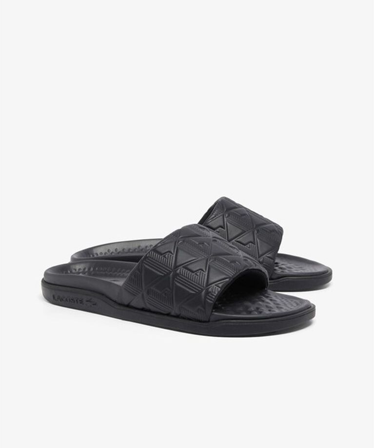 LACOSTE「メンズ SERVE SLIDE DUAL」|サンダル|ブラック