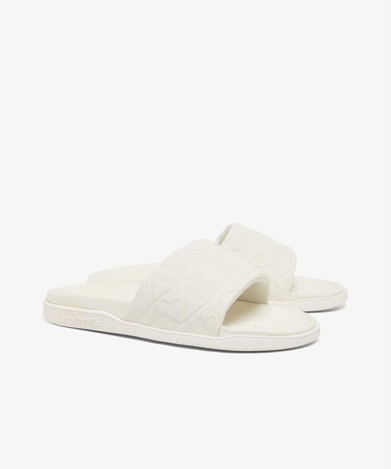 LACOSTE「メンズ SERVE SLIDE DUAL」|サンダル|ホワイト×ホワイト