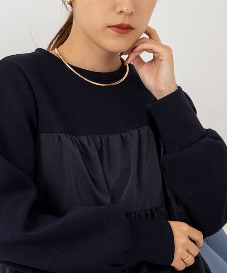 NOLLEY'S「ウォッシャブルティアード切替ダンボールプルオーバーカットソー」|Tシャツ・カットソー|