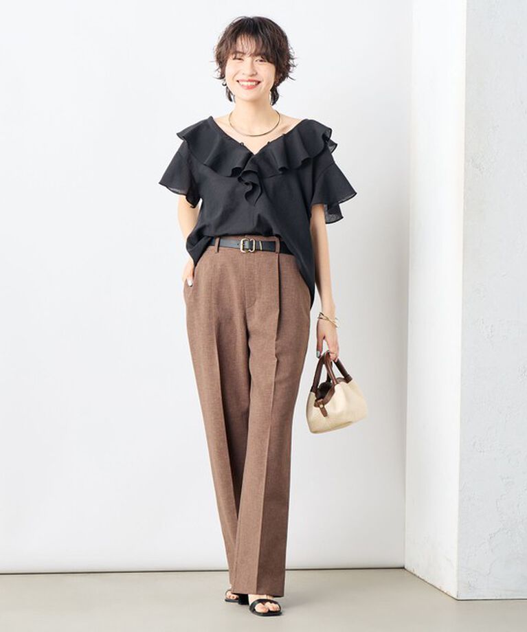 NOLLEY'S「《セットアップ対応》ウォッシャブルドライトロピカルセミワイド美脚パンツ」|その他|