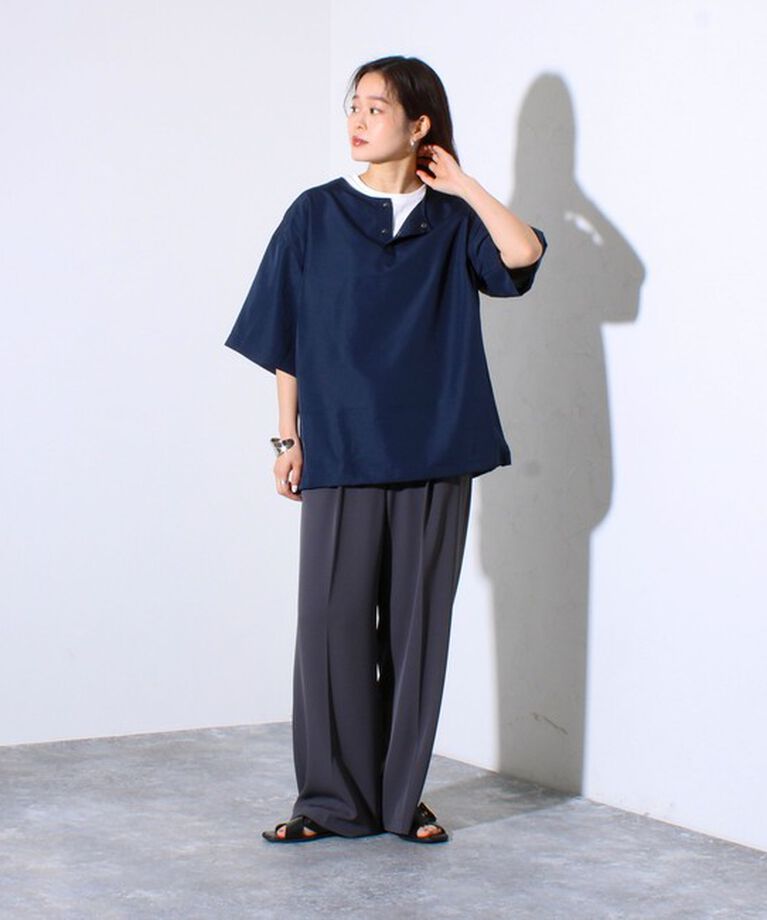 GLOSTER「【TAION/タイオン】別注 ミリタリー Ripstop ヘンリーネック 半袖Tシャツ ユニセックス」|Tシャツ・カットソー|