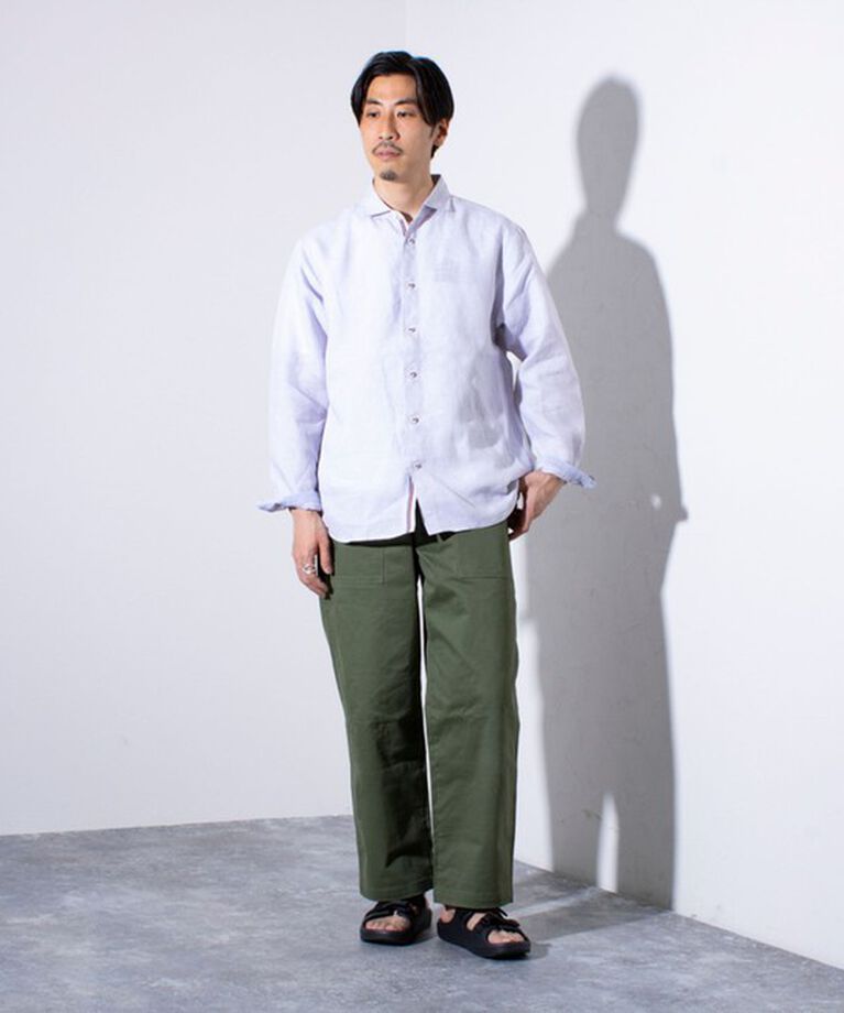 GLOSTER「【GLOSTER/グロスター】リネン100％ パラシュートカッタウェイ 長袖シャツ」|シャツ・ブラウス|