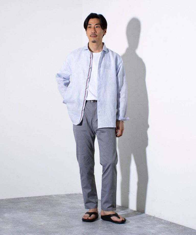 GLOSTER「【GLOSTER/グロスター】リネン100％ パラシュートカッタウェイ 長袖シャツ」|シャツ・ブラウス|