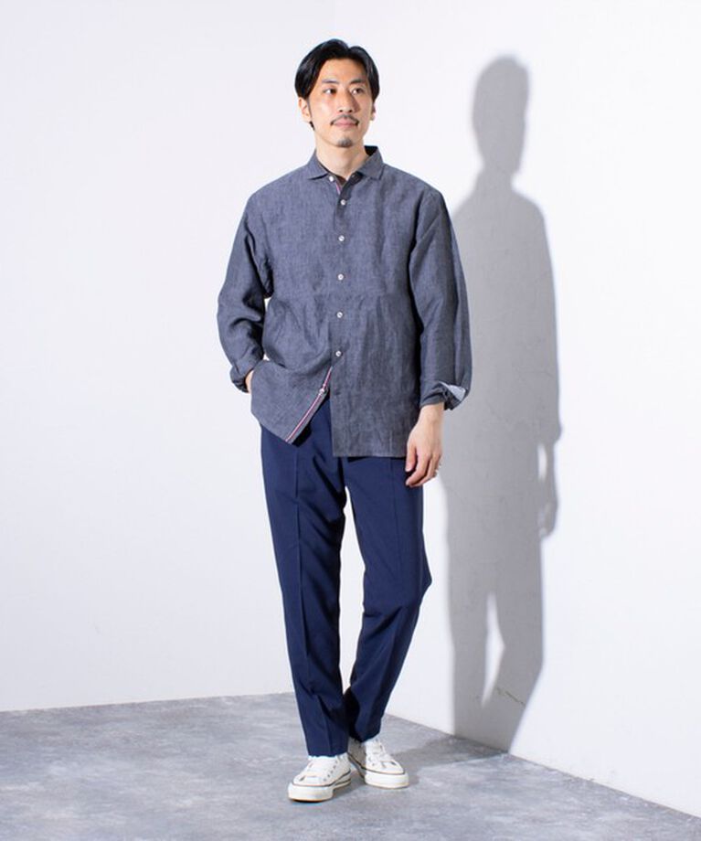 GLOSTER「【GLOSTER/グロスター】リネン100％ パラシュートカッタウェイ 長袖シャツ」|シャツ・ブラウス|