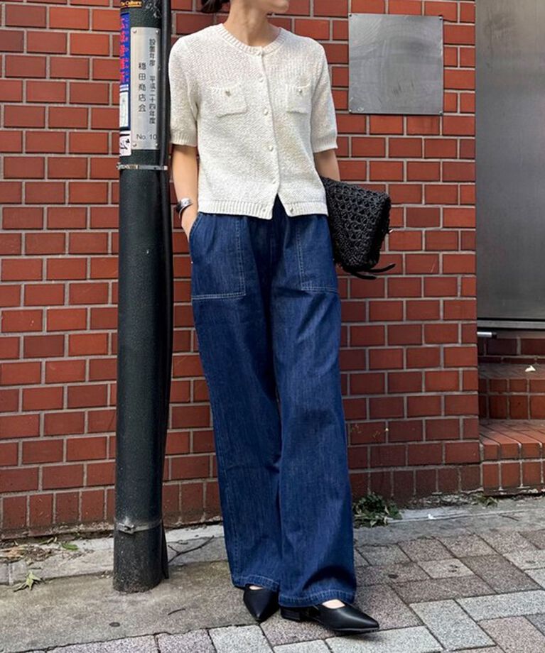 fredy emue「テープヤーン半袖ニットジャケット」|カーディガン|