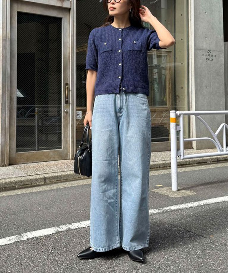 fredy emue「ドロストセミワイドデニムパンツ」|デニム|