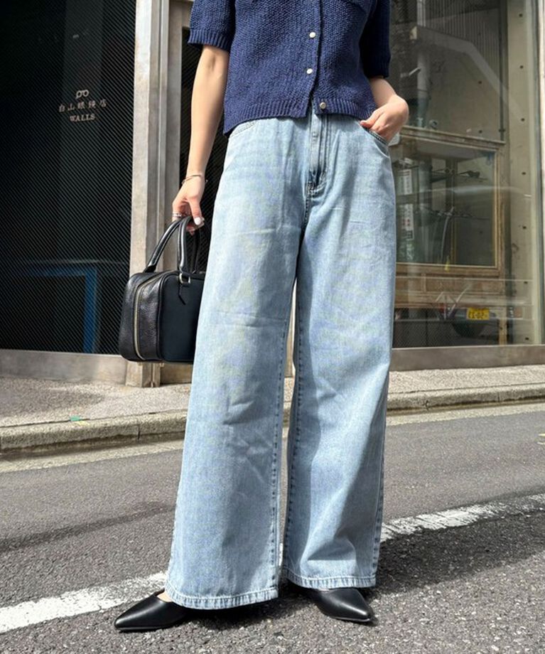 fredy emue「ドロストセミワイドデニムパンツ」|デニム|