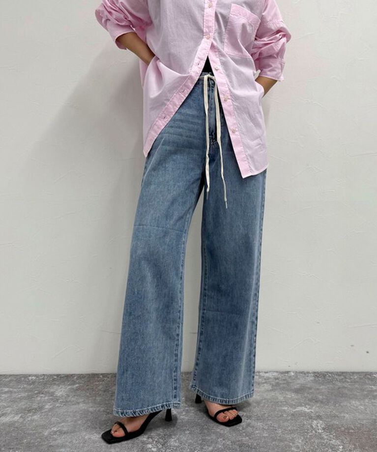 fredy emue「ドロストセミワイドデニムパンツ」|デニム|