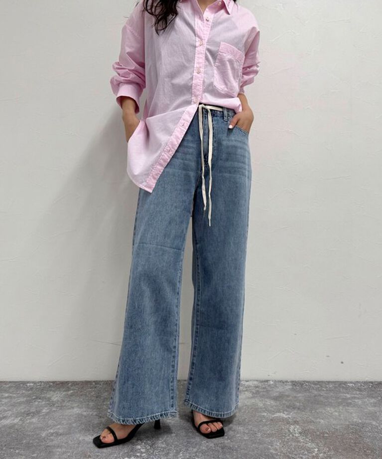 fredy emue「ドロストセミワイドデニムパンツ」|デニム|