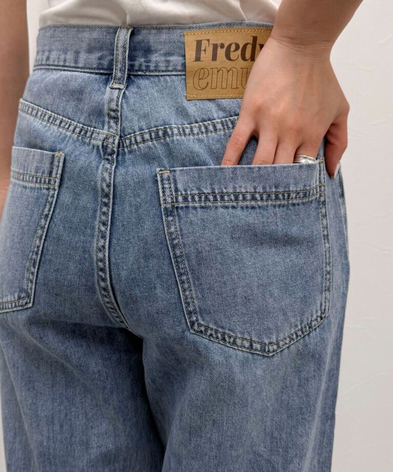 fredy emue「ドロストセミワイドデニムパンツ」|デニム|
