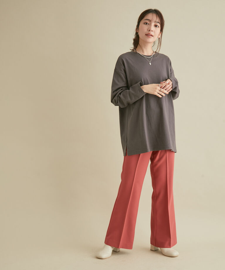 VIS「綿100%。トレンドに左右されないベーシック無地ロングTシャツ」|Tシャツ・カットソー|