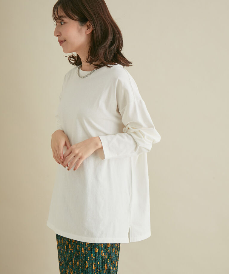 VIS「綿100%。トレンドに左右されないベーシック無地ロングTシャツ」|Tシャツ・カットソー|