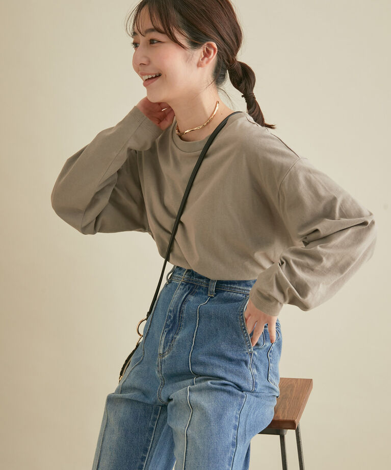 VIS「綿100%。トレンドに左右されないベーシック無地ロングTシャツ」|Tシャツ・カットソー|