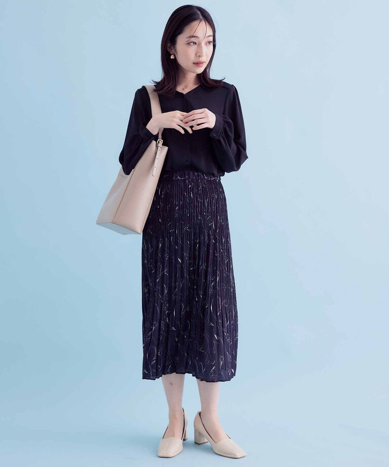 VIS「【セットアップ対応】フラワープリントIラインプリーツスカート[sustainable]」|スカート|