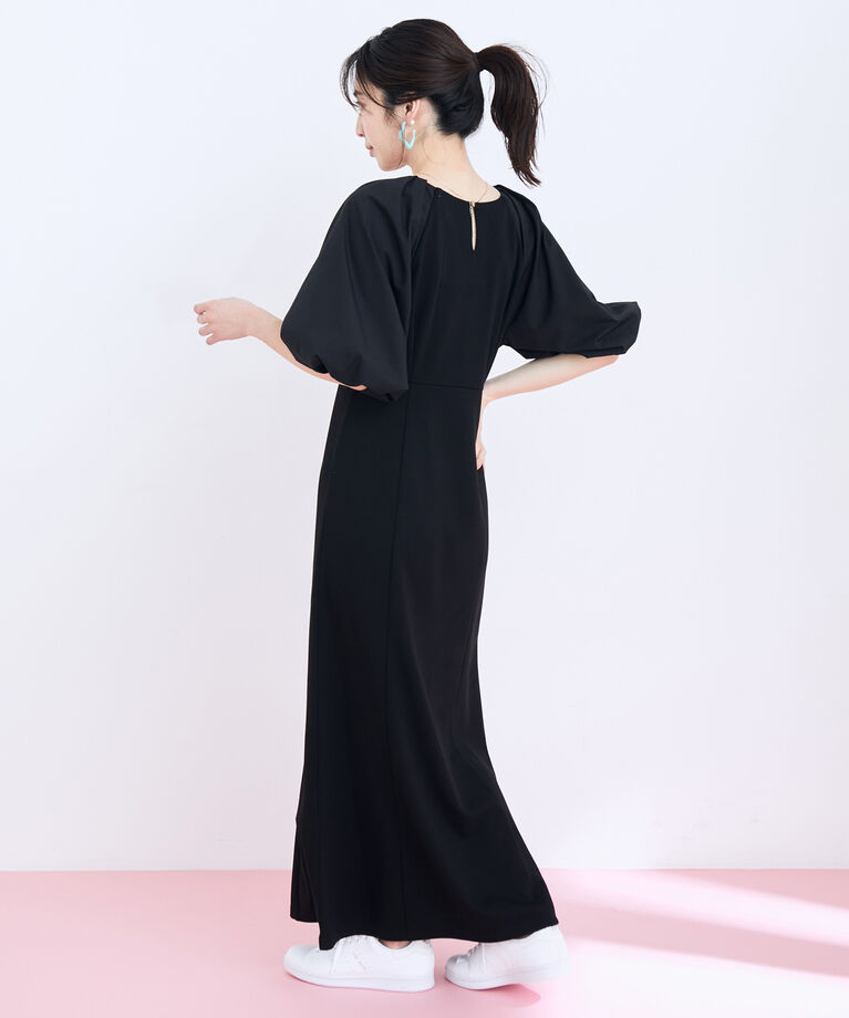 VIS「【星玲奈さんレコメンド】ラグラン異素材切り替えマーメイドワンピース」|ワンピース|