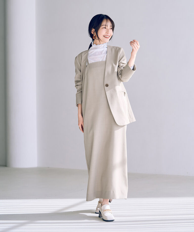 VIS「【洗える・接触冷感】美easyキャミワンピース【セットアップ対応】」|ワンピース|
